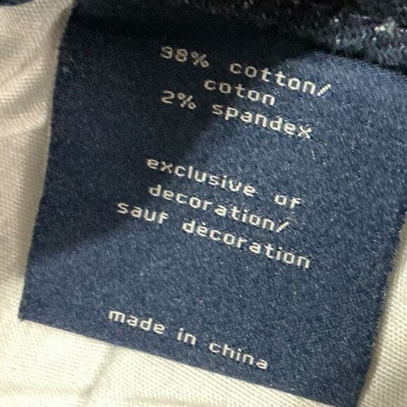 Vigoss Distressed Dark Wash The Chelsea Capri Blue Jeans - Picture 14 of 14